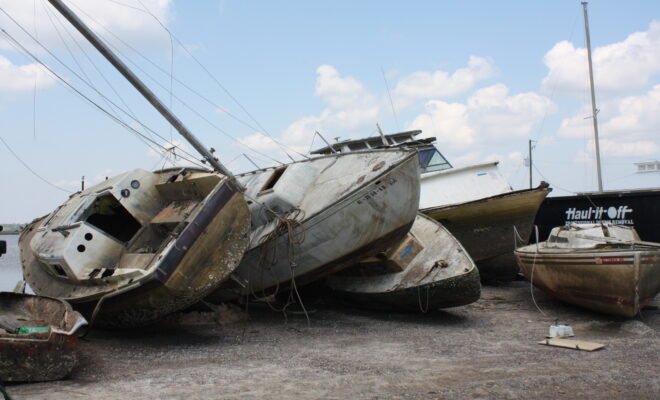 Vessels removed from the Dog River in Alabama (Photo: NOAA).