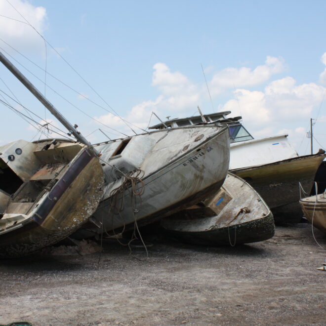 Vessels removed from the Dog River in Alabama (Photo: NOAA).