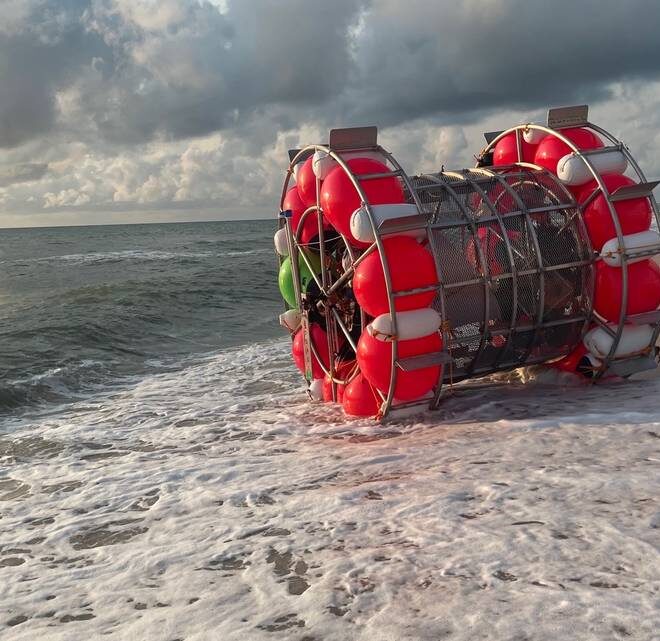 Hydro pod found on a beach in Flagler County, Florida in July 2021. Flagler County Sheriff's Office Read more at: https://www.miamiherald.com/news/state/florida/article279069459.html#storylink=cpy