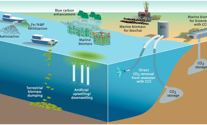 Proposed marine carbon dioxide removal by Wikkicommons.