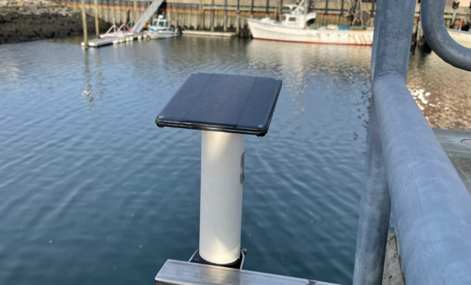 New Tide Monitoring Device by Hohonu in Portland, ME. Photo by A. Fischer.