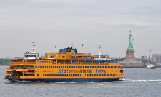 Staten Island Ferry Spirit of America by WikkiCommons.