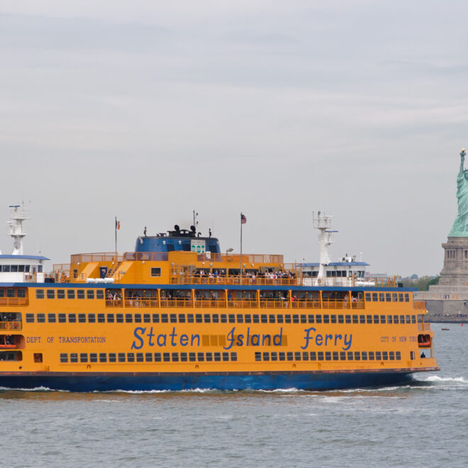 Staten Island Ferry Spirit of America by WikkiCommons.