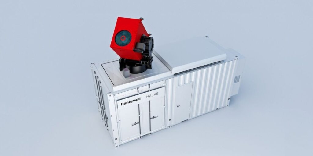 Honeywell’s high-altitude LiDAR atmospheric sensing (HALAS) system measures atmospheric pressure, temperature, humidity, wind speed and direction. Credit: Honeywell