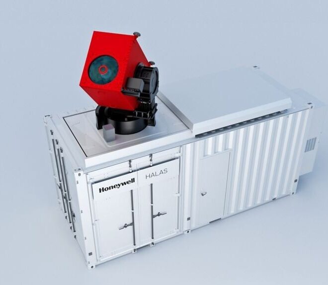 Honeywell’s high-altitude LiDAR atmospheric sensing (HALAS) system measures atmospheric pressure, temperature, humidity, wind speed and direction. Credit: Honeywell