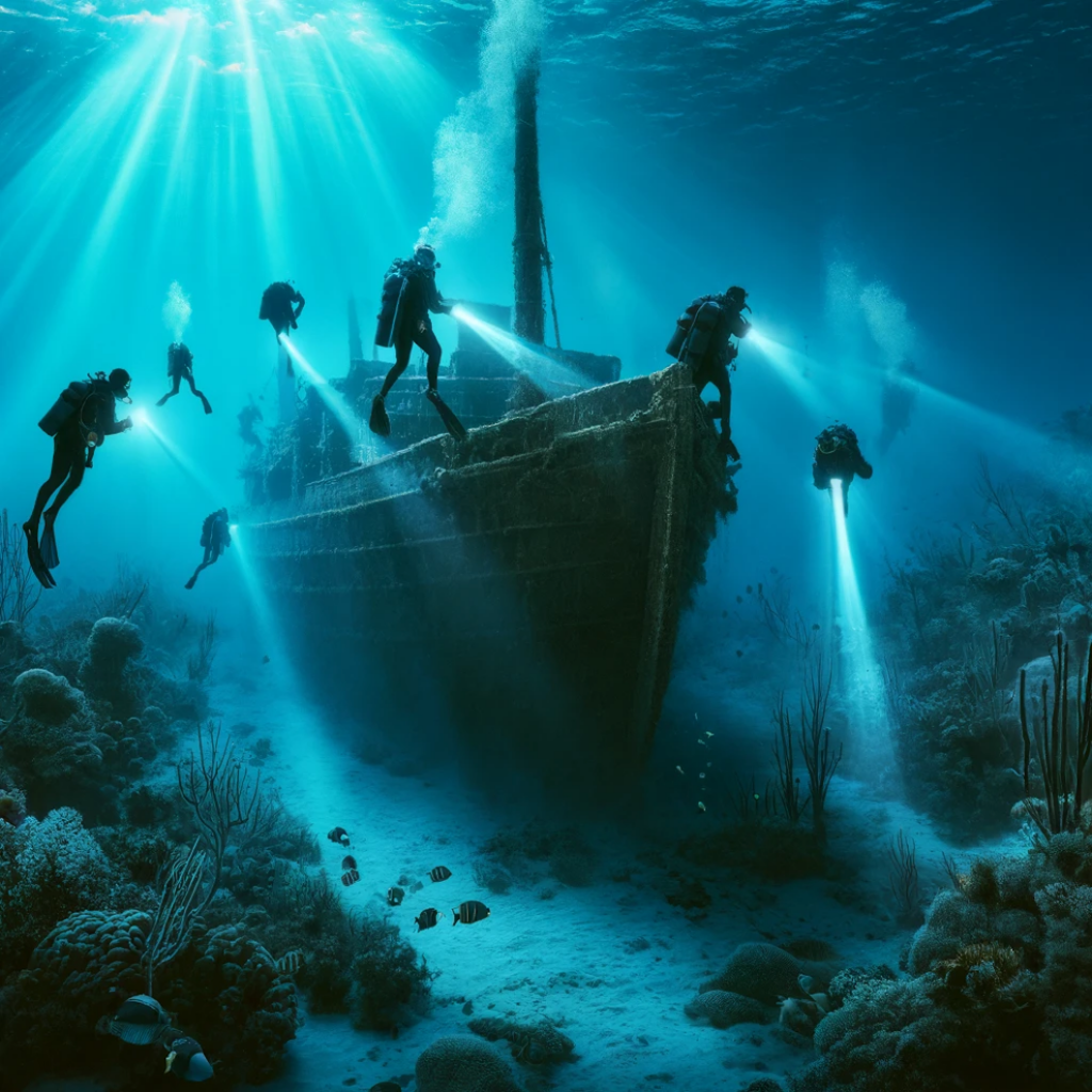 Created by DALL·E, an AI by OpenAI, representing the search for the Guerrero shipwreck in Biscayne National Park