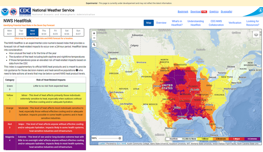 NOAA national heat index tool. (Image credit: NOAA)
