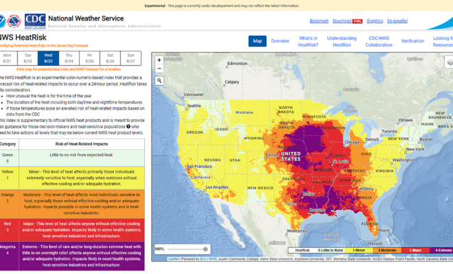 NOAA national heat index tool. (Image credit: NOAA)
