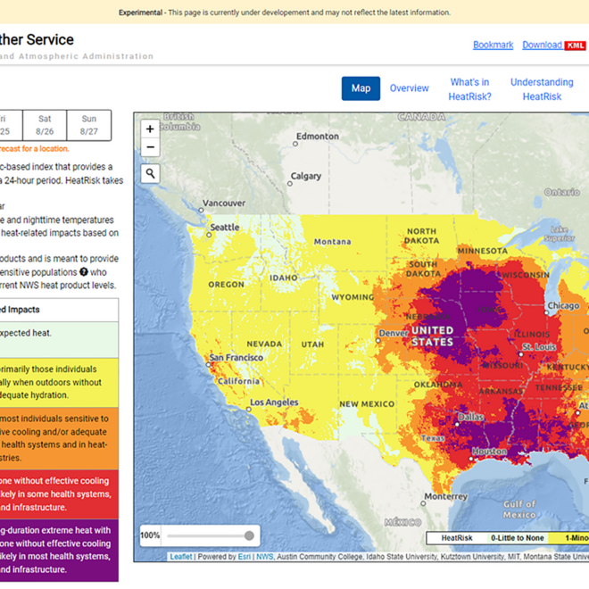 NOAA national heat index tool. (Image credit: NOAA)