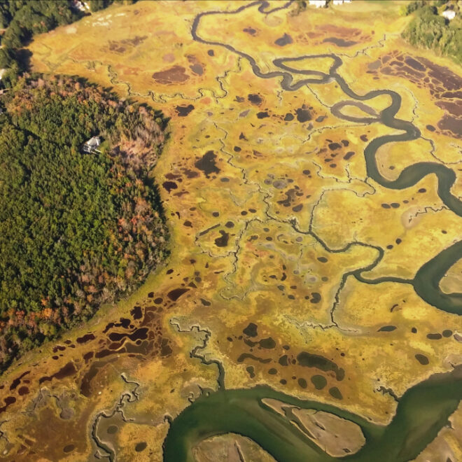 Restoration and conservation project planning in Maine’s Scarborough Marsh — one of the coastal zone management projects recommended for funding under the Bipartisan Infrastructure Law — will improve public access and protect areas for marsh migration. (Image credit: Scarborough Land Trust)
