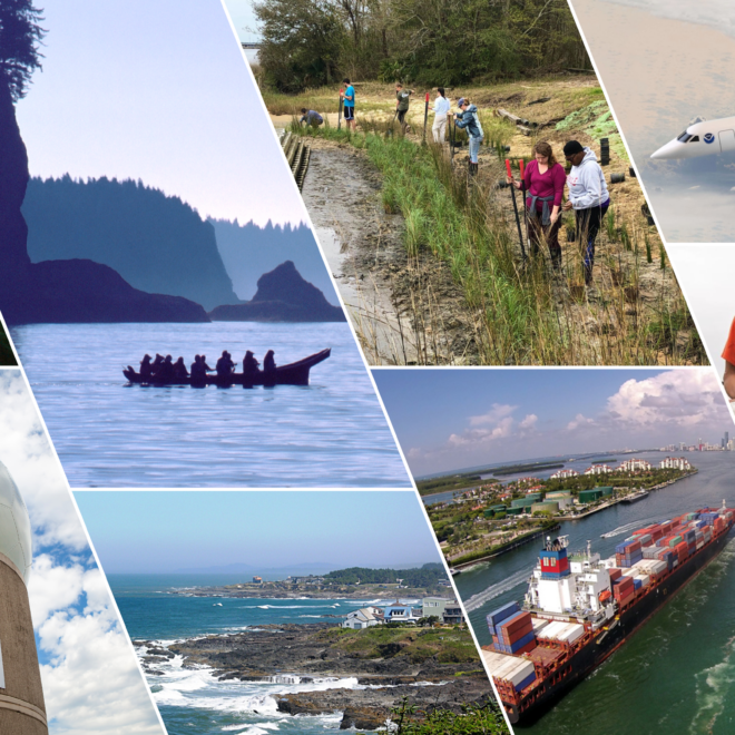 A photo collage highlighting some of the initiatives from NOAA's Inflation Reduction Act investments. (Image credit: NOAA)