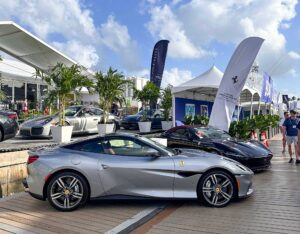 Cars on display at the 2024 Fort Lauderdale Boat Show