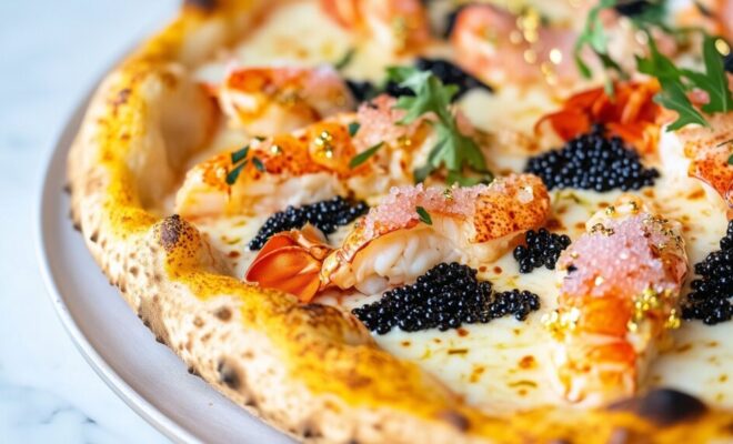 caviar on a pizza