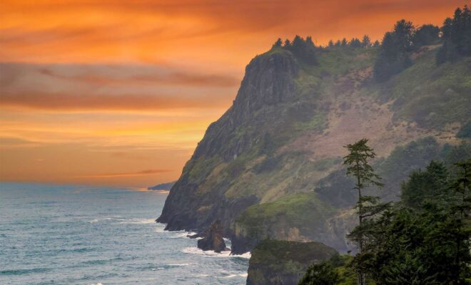 A headland at Cape Foulweather on the Central Oregon coast