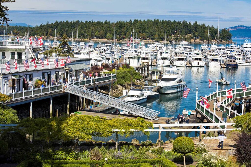 Roche Harbor Docks on a sunny summer day