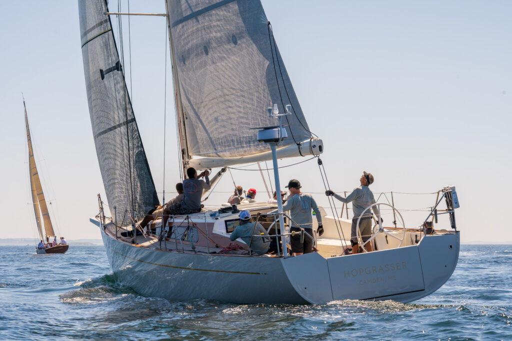 Sailing crew in a sailing race