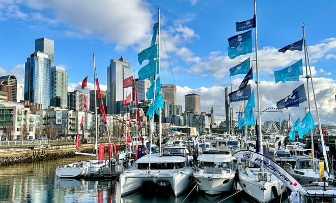 boats in a calm harbor along the Seattle washington waterfront