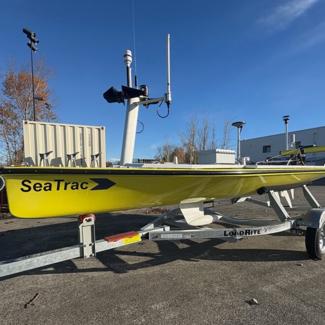 The solar-powered and self-propelled SeaTrac can stay at sea for months, collecting data with a wide variety of off-the-shelf and NOAA-designed instruments. Credit: PMEL