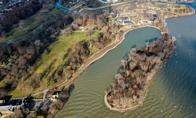 View of Ford Cove where shoreline restoration is underway. Credit: InSite Design Studios, Inc.