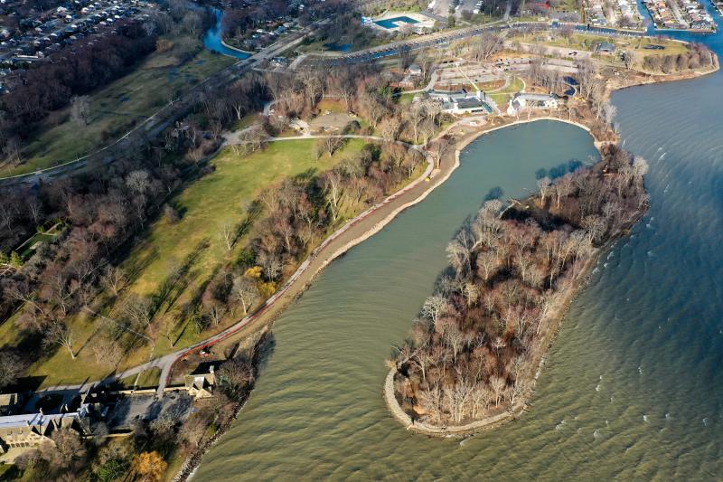 View of Ford Cove where shoreline restoration is underway. Credit: InSite Design Studios, Inc.