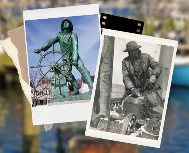 Credit: Howard Stanbury (left); NOAA Library/NOAA Fisheries circa 1939 (right); NOAA (background)