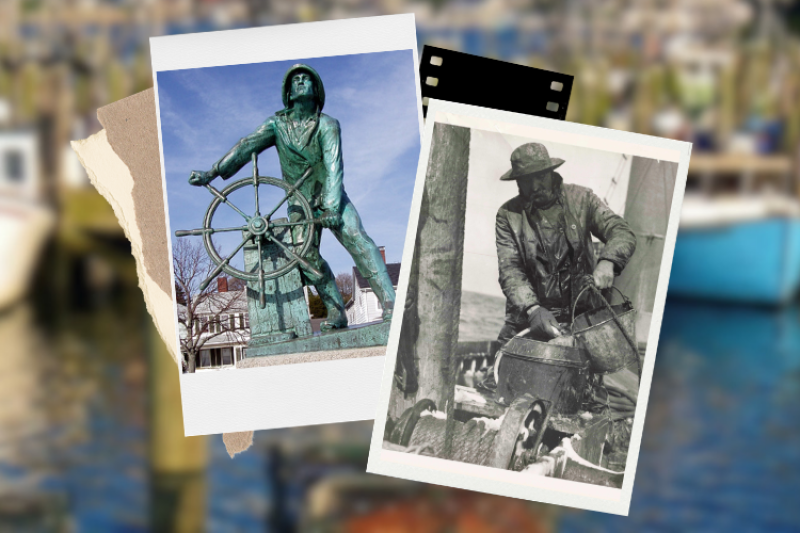 Credit: Howard Stanbury (left); NOAA Library/NOAA Fisheries circa 1939 (right); NOAA (background)