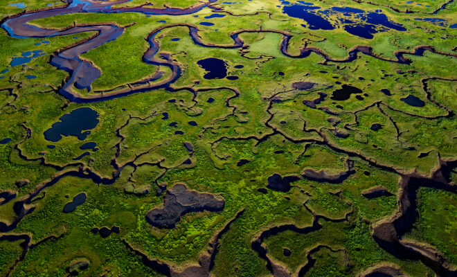 This image is of a salt marsh in coastal Maine. The high-resolution, land cover mapping NOAA has done for the state captures the tidal creeks, pannes, pools and vegetation with far greater precision and detail than past, 30-meter mapping. (Image credit: NOAA)