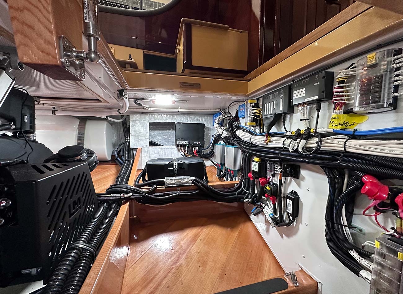 Hood 42 LM systems. Photo by Lance Buchanan, Lyman Morse Boatbuilding