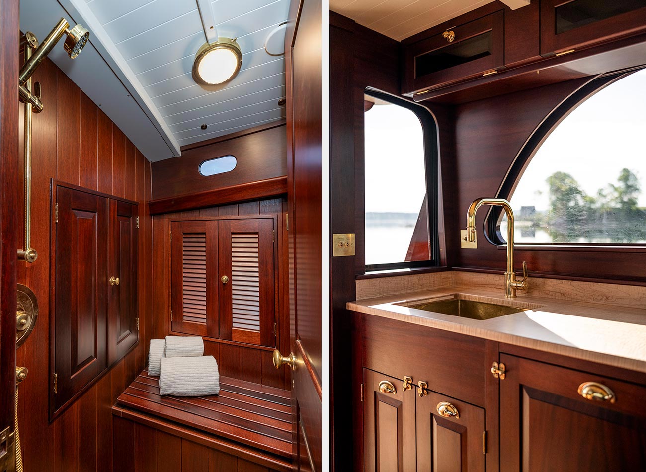 Hood 42 LM head (left) and galley (right).