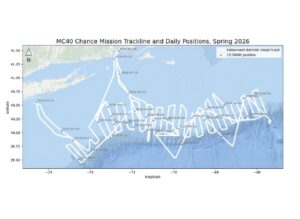 Chance Mission survey tracking the path of the MC40 uncrewed surface vehicle.