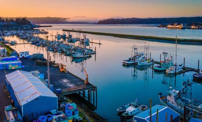 Docked fishing boats at Yaquina Bay, Newport, Oregon. Credit: iStock