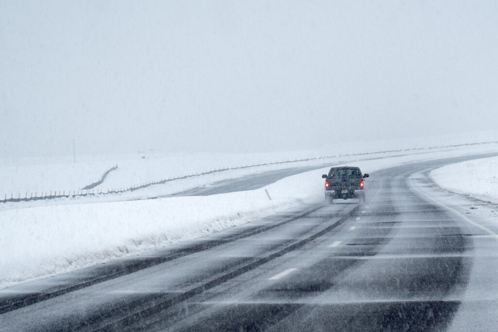 A car drives through a snowstorm in Broomfield, Colorado, in 2024. (Image credit: Bob Hyatt/NOAA)